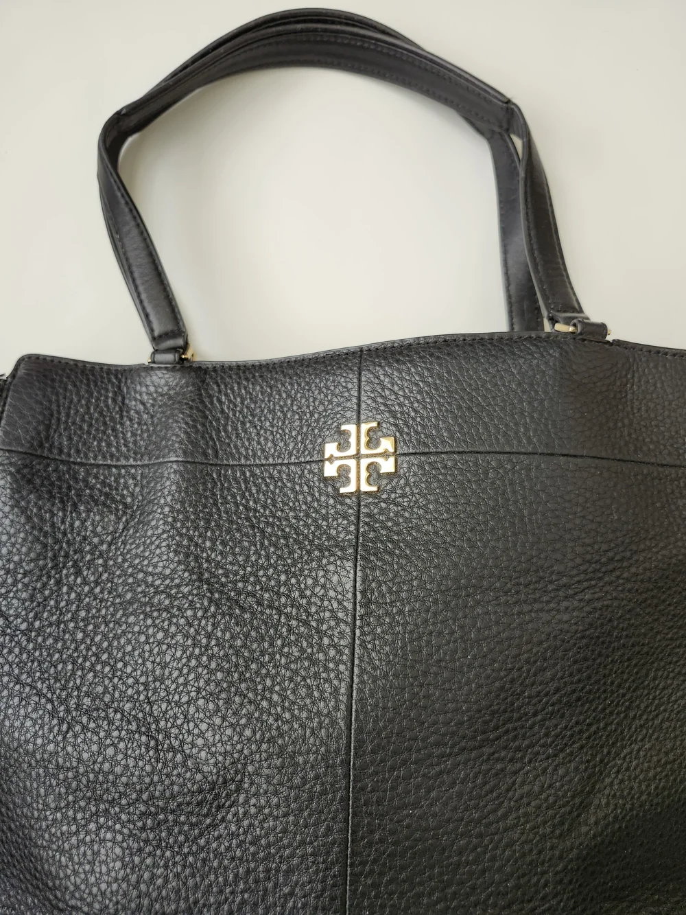 Tory Burch Black Pebbled Leather Tote